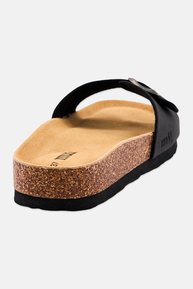 Mudd Women Slip On Cork Sandals, Black - Image 4